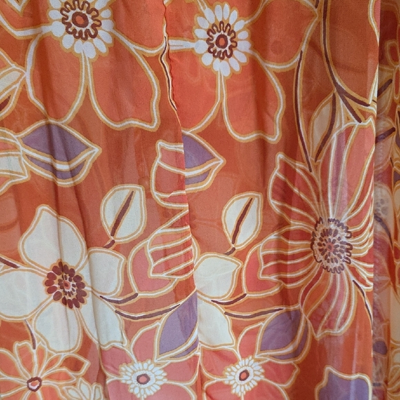 NWT Liberty Love Orange Floral Kimono Says 3X But Measures A Large - Picture 2 of 9